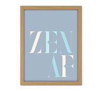 Wee Blue Coo Zen AF Peaceful Pastel Typography Artwork Framed Wall Art Print 18X24 Inch