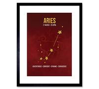 Wee Blue Coo ZODIAC STAR SIGN BIRTHDAY ASTROLOGY ARIES FRAMED ART PRINT F97X13489