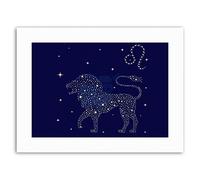 Wee Blue Coo Zodiac Star Sign Leo Lion Painting Illustration Canvas Art Print