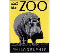Wee Blue Coo Zoo Philadelphia USA Hippopotamus Unframed Wall Art Print Poster Home Decor Premium
