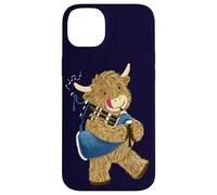 Wee Hamish The Happy Scottish Highland Cow Playing Bagpipes Case for iPhone 14 Plus
