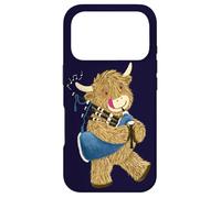Wee Hamish The Happy Scottish Highland Cow Playing Bagpipes Case for iPhone 17 Pro