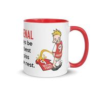 Wee On The Rival's Shirt | Football Fan Rivalry Mugs | Red Handle Mug Great Funny Gift for a Football Supporter Present Coffee Tea Color Inside(Arsenal V Nottingham Forest) - Red
