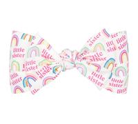Wee Ones Girls Lil Sis Print Soft Nylon Band with Matching Knotted Bowtie