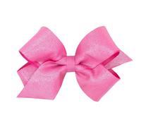Wee Ones Girls Mirror Dot and Grosgrain Overlay Hair Bow, Rose, Medium