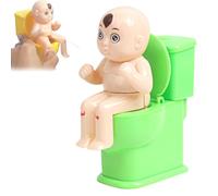 Wee Pee Boy Game - Novelty Water Squirting Closestool Prank Toy, Funny Pee Boy Squirter Sitting on The Toilet, Hilarious Joke Gift for Kids, Adults, Girls & Boys (Green)