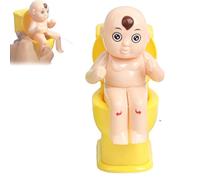 Wee Pee Boy Game - Novelty Water Squirting Closestool Prank Toy, Funny Pee Boy Squirter Sitting on The Toilet, Hilarious Joke Gift for Kids, Adults, Girls & Boys (Yellow)