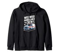 Wee Woo Ambulance Crew Funny EMT Nurse Zip Hoodie