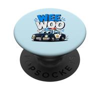 Wee Woo Funny Cute Police Car Law Enforcement Fan Kids PopSockets Adhesive PopGrip