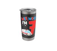 Wee Woo I Am 7 Years Old Age 7 Kids Birthday Stainless Steel Insulated Tumbler