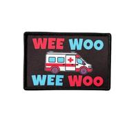 Wee Woo Medic Morale Patch - 5 x 8 cm Funny Ambulance Patch Embroidered, Military Sani Patch for Airsoft Backpack, Combat Shirt and IFAK Pouch