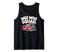 Wee Woo Squad Funny Fire Truck Rescue Vehicle Humor Art Tank Top