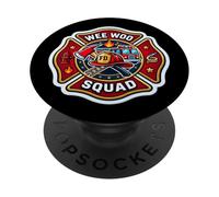 Wee Woo Squad Funny Firefighter Fireman Fire Department Joke PopSockets Adhesive PopGrip
