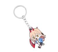 Weeb Keychains Chainsaw Anime Keychain - Power Anime Merch with Rugged Metal Key Ring & Phone Charm, Heavy-Duty Gift for Keys, Bags & Lanyards, Premium Chainsaw Accessory with Box