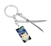 Weeb Keychains Demon Slayer Merch, Inosuke Hashibira Anime Charm with Nichirin Swords & Haori Plate, Premium Zinc Alloy Keychain, Durable for Bags or Keys, Lightweight, Holds Its Finish