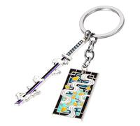 Weeb Keychains Demon Slayer Merch, Muichiro Tokito Anime Charm with Nichirin Sword & Haori Plate, Premium Zinc Alloy Keychain, Durable for Bags or Keys, Lightweight, Holds Its Finish