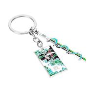 Weeb Keychains Demon Slayer Merch, Sanemi Shinazugawa Anime Charm with Nichirin Sword & Haori Plate, Premium Zinc Alloy Keychain, Durable for Bags or Keys, Lightweight, Holds Its Finish