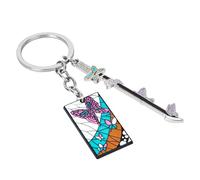 Weeb Keychains Demon Slayer Merch, Shinobu Kocho Anime Charm with Nichirin Sword & Haori Plate, Premium Zinc Alloy Keychain, Durable for Bags or Keys, Lightweight, Holds Its Finish