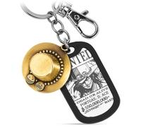 Weeb Keychains One Piece Merch, Anime Keychain with Charm & Dog Tag, One Piece Gifts with Premium Packaging