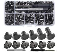 Weebee 110Sets Chicago Screws Assorted Screw Rivets Leather Rivets Chicago Binding Screws for Repair Leather Craft Purse Bookbinding Bag Belt Shoes and Decorate (M5*4,5,6,8,10,12) (Gunmetal Black)