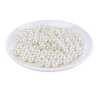 Weebee 200Pcs Glass Pearl Beads Assorted Colors Loose Spacer Round Czech Tiny Satin Luster Handcrafted Beading Assortments for DIY Craft Necklaces Bracelets Beads for Jewelry Making (Cream, 10mm)