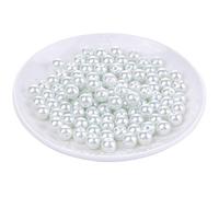 Weebee 200Pcs Glass Pearl Beads Assorted Colors Loose Spacer Round Czech Tiny Satin Luster Handcrafted Beading Assortments for DIY Craft Necklaces Bracelets Beads for Jewelry Making (White, 6mm)