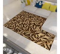 WEECHAINGE 60x120cm Rugs for Living Room Bedroom Brown Washable Non Slip Printed Willow Leaves Rectangular Short Pile Carpet or Kitchen Dining Room Mat
