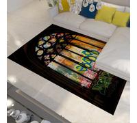 WEECHAINGE Abstract Graffiti Stained Glass Rug Colourful Urban Street Art Area Rugs Living Room 120x180cm Dining Room Lounge Kitchen Bedroom Modern Banksy Large Rugs Soft Easy Care Low Pile Carpet