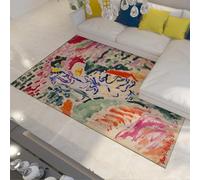 WEECHAINGE Abstract Watercolor Washable Area Rug Modern Colorful Plants Design Kitchen Rugs 160x200cm Low Pile Carpet Non Shedding for Hallway Entryway Living Room Bedroom