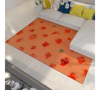 WEECHAINGE Autumn Maple Leaf Rug 90x150cm Minimalist Leaf Print Thanksgiving Decor Area Rugs Living Room Large Indoor Orange Carpet Soft Non-slip Washable Floor Mat for Bedroom Kitchen Dining Room