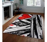 WEECHAINGE Black and White Graffiti Area Rug Non Slip Washable Rug Red Heart Sketch Pop Art Flannel Floor Carpet for Living Room Bedroom Dining Room Home Office Stain Resistant 160x230cm