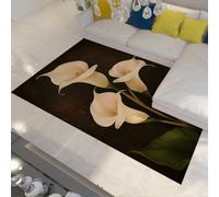 WEECHAINGE Calla Lily Area Rug for Living Room 60x120cm Machine Washable Rug Soft Short Pile for Bedroom Kitchen Floral Print Traditional Rug Stain Resistant Home Decor Office Carpet