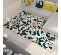 WEECHAINGE Elegant Rustic Floral Area Rug 80x150cm Victorian Botanical Green Leaf Pattern Carpet Modern Style Washable Low Pile Soft Rugs for Living Room Office