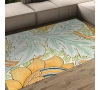 WEECHAINGE Floral Pattern Print Washable Rugs Living Room William Morris Thin Area Rugs for Bedroom Non-slip Modern Vintage Botanical Flower Floor Carpet for Dining Room Kitchen Office 120x180cm