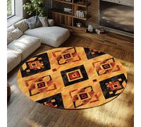 WEECHAINGE Geometric Modern Round Area Rugs Soft Low Pile Washable Circle Carpet for Living Room Office Nursery Abstract Rug with Non Slip Backing 200cm