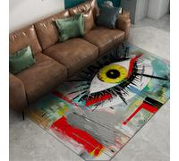 WEECHAINGE Graffiti Rug & Home Decor 120x150cm Washable Rugs Living Room Graffiti Eyes Printed Area Rugs for Entryway Bedroom Non Slip Soft Indoor Door Mat Colorful Street Art Decor Floor Mats Carpet