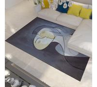 WEECHAINGE Grey Mauve Cream Area Rug 90x150cm Modern Cubist Portrait Machine Washable Carpet for Living Room Bedroom Kitchen Hallway Anti-Slip Pablo Picasso Fluffy Rugs