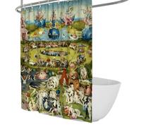 WEECHAINGE Hieronymus Bosch Style Shower Curtain the Garden of Earthly Delights Classic Artwork Prints Bath Curtain for Home Bathroom Decoration W200xL220cm