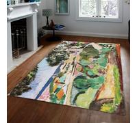 WEECHAINGE Hillside Garden Path Dining Room Rug 180x270cm Washable Stain Resistant Non Slip Indoor Porch Rugs for Under Sofa Media Room Studio Apartment Entry Vestibule Breakfast Area Short Pile Mat