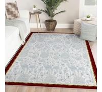 WEECHAINGE Indoor Area Rug 120x150cm Washable Living Room Rugs Bedroom Rug Retro Boho Floral Accent Throw Distressed Carpet Easy Cleaning Non Shedding Floor Mat for Dining Room Deck Patio