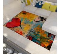 WEECHAINGE Kitchen Runner Rug Non Slip Washable Banksy Girl with Balloon Print Rugs 60x90cm Living Room Modern Soft Bedroom Area Rug Large Short Pile Area Rugs Carpet Home Decor Easy Clean Carpet