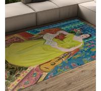 WEECHAINGE Large Vintage Henri Matisse Area Rug 120x180cm Machine Washable Rugs for Living Room Non Slip Short Pile Floral Floor Carpet Mustard Yellow Rugs for Bedroom Dining Room Kitchen