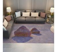 WEECHAINGE Lilac & Mauve Rugs for Bedroom Living Room 140x200cm Famous Paintings Claude Monet Art Area Rugs Soft Short Pile Coastal Rock Formations Rug Easy to Clean Carpet for Dining Room