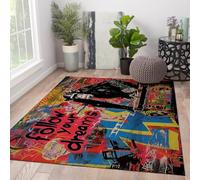 WEECHAINGE Living Room Non Slip Rugs 100x150cm Dream Gorilla Graffiti Floor Rug Washable Animal Goralia Colorful for Kitchen Floor Under Table Nursery Pop Art