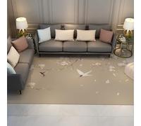 WEECHAINGE Magnolia Blossom & Birds Area Rugs for Living Room 100x150cm Non Slip Washable Carpet Soft Thin Pile Beige Minimalist Oriental Floor Mat Rug for Bedroom Dining Floral Rugs
