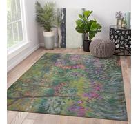 WEECHAINGE Modern Area Rugs Claude Monet Style Farmhouse Rug the Artist's Garden at Giverny Printed Painting Carpet Runner Low Pile 180x240cm