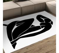 WEECHAINGE Modern Black Yoga Figure Washable Rug 60x90cm Henri Matisse Non Slip Lightweight Carept for Living Room Bedroom Dining Room Minimalism Black and White Area Rug