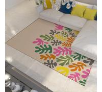 WEECHAINGE Modern Colorful Leaf Print Area Rug for Kids Room Decor Geometric Pattern Non-slip Washable Rug 140x200cm Soft Henri Matisse Floor Carpet for Living Room Bedroom Dining Room Home Office