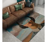 WEECHAINGE Modern Style 100x150cm Area Rugs for Bedroom Elegant Woman Blue Sky Surrealism Theme Rug Soft Low Pile Washable Thin Carpet for Bedside Playroom