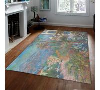 WEECHAINGE Monet Garden Area Rugs for Bedroom 80x150cm Mediterranean Palm & Villa Art Large Rugs Living Room Modern Floor Carpet Non Shedding Soft Touch Rug Easy to Clean